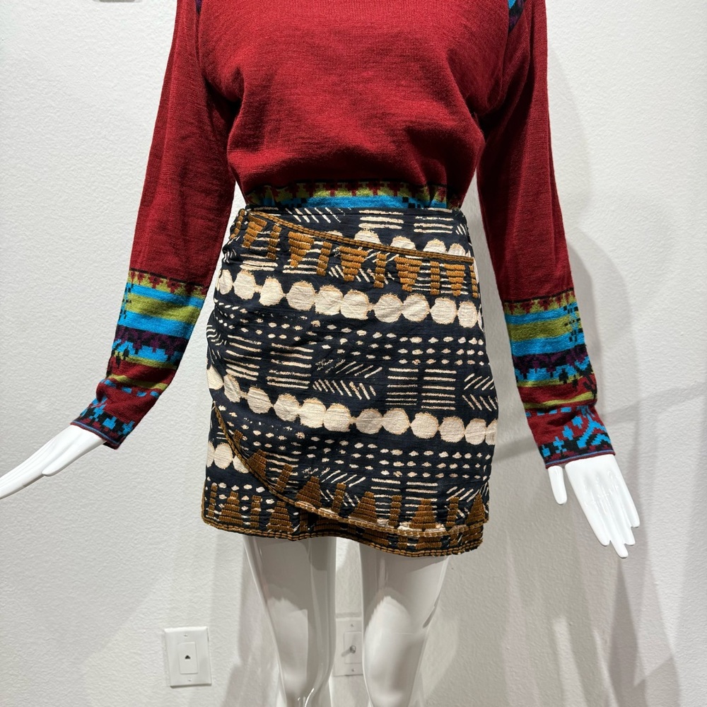 Free People Talk of the Town Mini Skit, Layered with Embroidered Accent Size 0